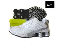 nike shox promos oz hommes -blanc-gris-argent